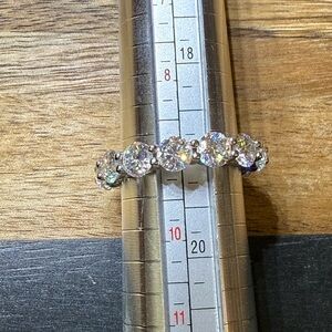 925 Sterling Silver Moissanite Eternity Band Size 9